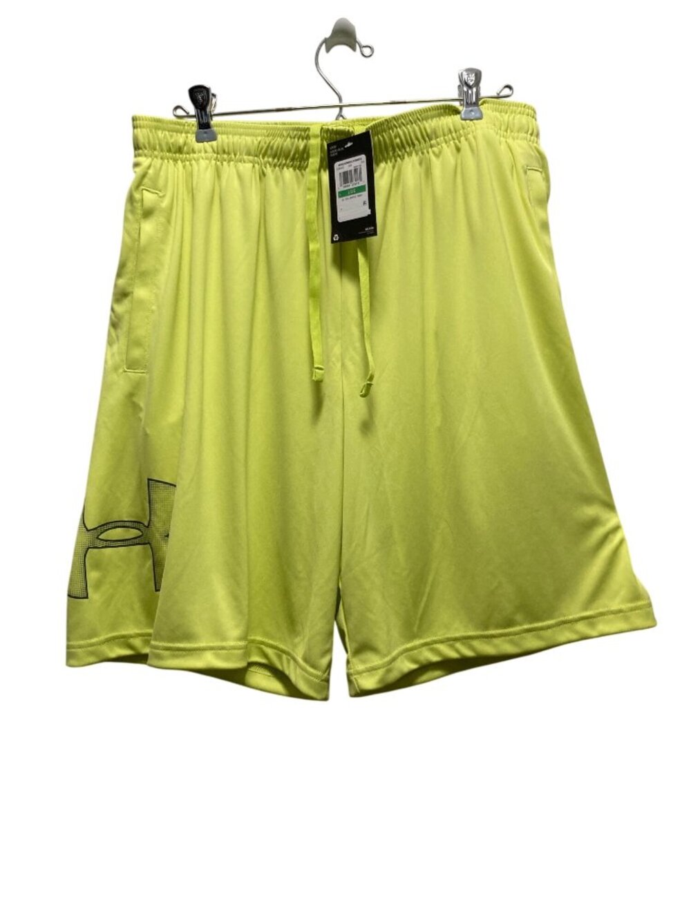 Under Armour Shorts Mens Large Yellow Loose Fit Graphic Athletic Activewear